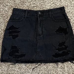 Hollister Black Jean Skirt